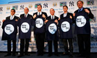Claudio Reyna, far left, poses alongside New York City dignitaries