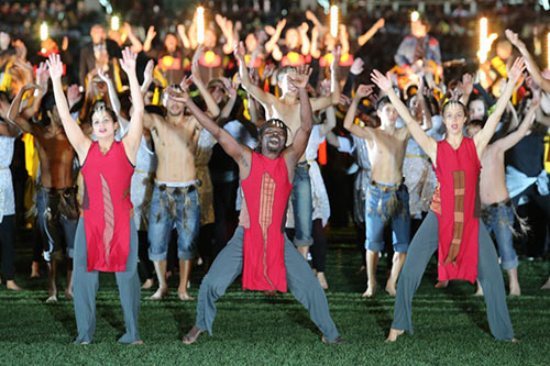 Indigenous round: dancers at the MCG
