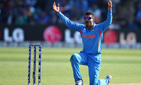 Ravindra Jadeja appeals during India's Champions Trophy victory over South Africa in Cardiff