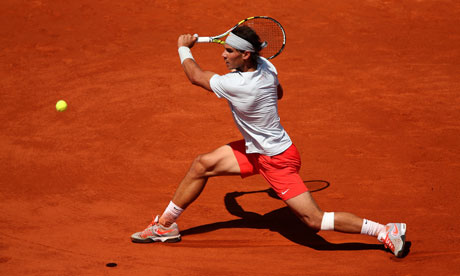 Rafael Nadal during his French Open men's singles semi-final against Novak Djokovic