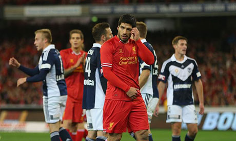 Luis Suárez during Liverpool's friendly with Melbourne Victory