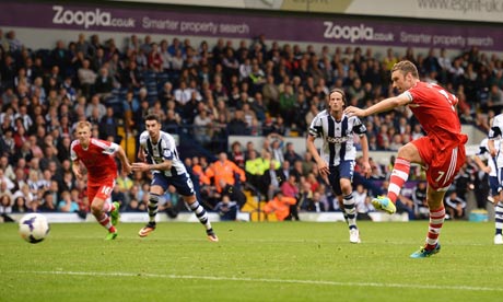 Rickie Lambert scores the penalty that gave Southampton a 1-0 win at West Brom