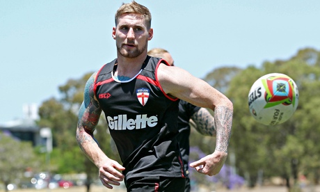 Sam Tomkins training before England's opening match against Samoa in the Four Nations.