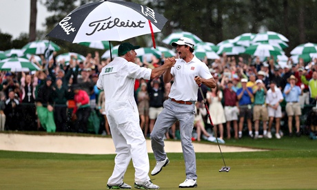 Adam Scott, right and his caddie Steve Williams 