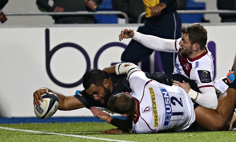 Billy Vunipola scores Saracens's third try