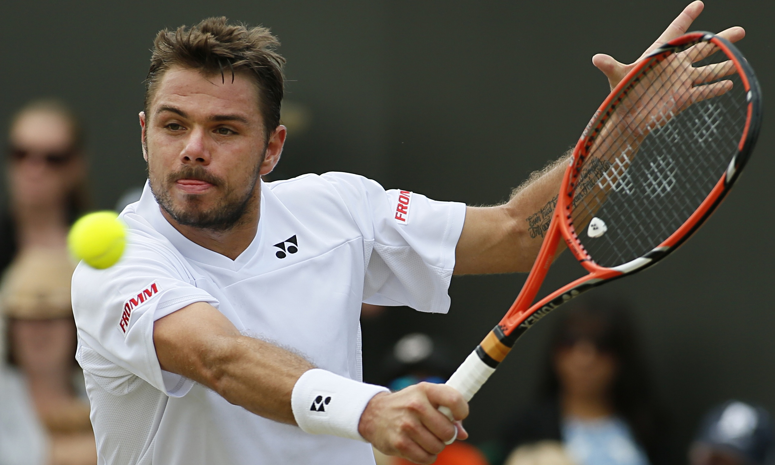 Stan Wawrinka  - 2024 Light brown hair & chic hair style.
