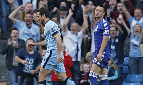 Frank Lampard walks away after scoring for Manchester City against his former club Chelsea