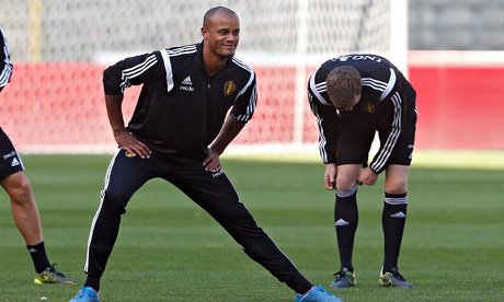 Vincent Kompany during a Belgium training session in Brussels