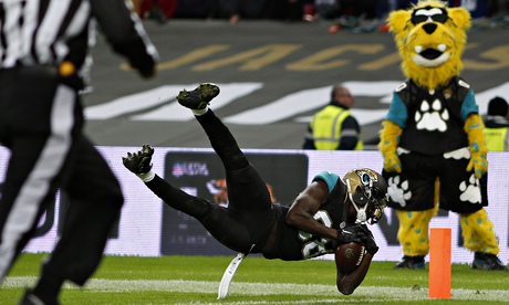 Allen Hurns of Jacksonville Jaguars scores the winning touchdown against Buffalo Bills at Wembley.