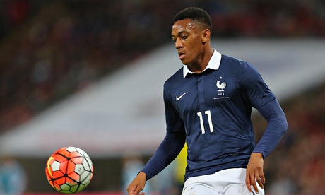 Anthony Martial in action for France against England