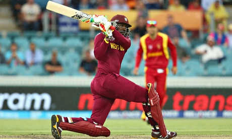 Chris Gayle on his way to 215 in the Cricket World Cup