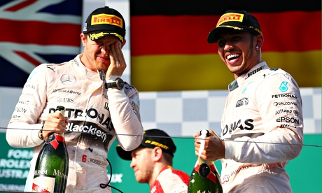 Lewis Hamilton and his Mercedes team-mate Nico Rosberg