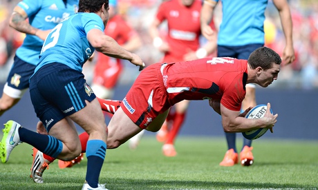 George North, right: Italy v Wales