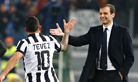 Carlos Tevez and coach Massimiliano Allegri