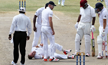 St Kitts & Nevis v England: Stuart Broad in agony