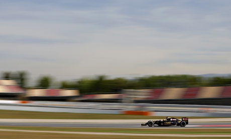 Pastor Maldonado in his Lotus during Barcelona Grand Prix testing
