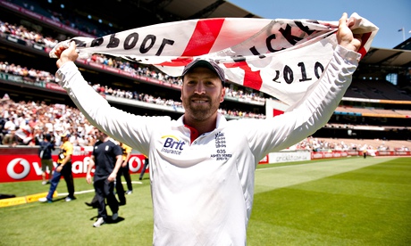 Matt Prior celebrating England's Test victory in Melbourne during the 2010/11 Ashes