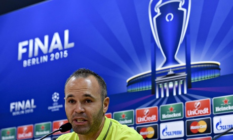 Andres Iniesta speaks to the media ahead of Barcelona's Champions League final meeting with Juventus