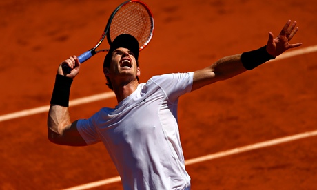 Andy Murray practises at French Open