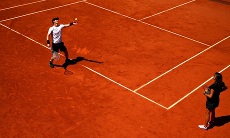 Andy Murray in French Open practice