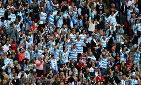 Argentina's fans raise the roof at Wembley during the Rugby World Cup game with New Zealand.