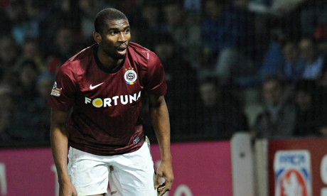 Leonard Kweuke in action for Sparta Prague in April 2012