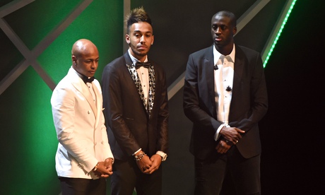 Yaya Touré, left, Pierre-Emerick Aubameyang, centre, and André Ayew