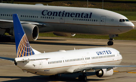 United and Continental Airlines aircraft