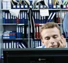Man looking at computer screen