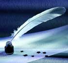 Quill and inkpot