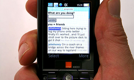 Twitter on a mobile