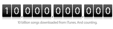 Ten billion songs sold on iTunes