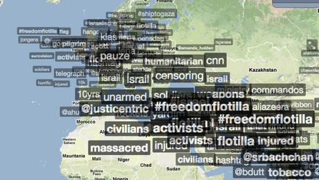 Trendsmap on the flotilla attack by Israel
