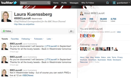 Laura Kuenssberg's Twitter page