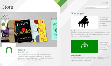 Windows 8.1 Store homepage