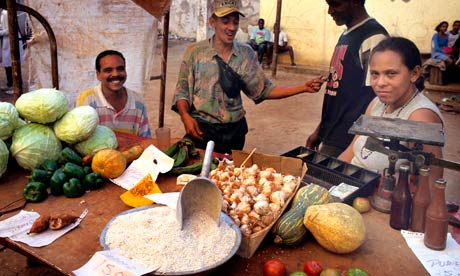 A vegetable stall in Havana