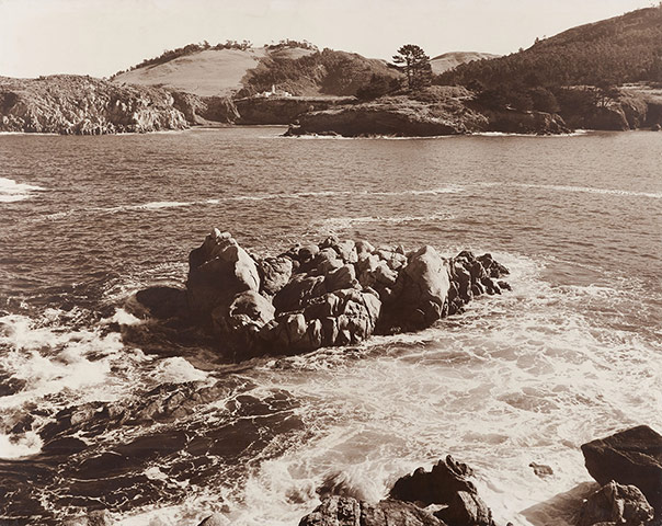 Ansel Adams: Whaler’s Cove, Carmel Mission, about 1953 