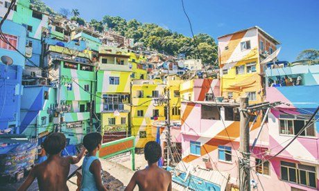 Colourful houses in Santa Marta favela