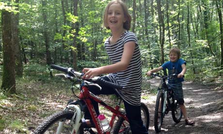 Rose and William cycling in France