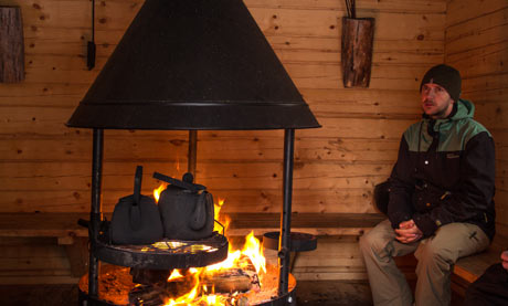 inside a remote log cabin