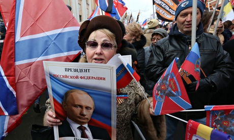 Russian Anti-Maidan Movement Rally On One Year Anniversary Of The Maidan Revolution
