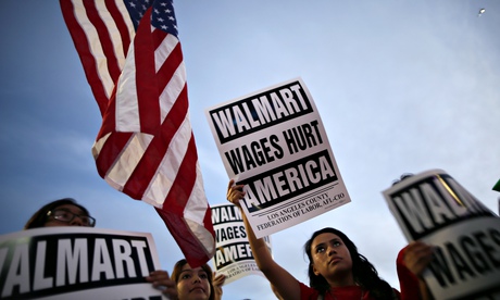 Protest for better wages outside Walmart in LA