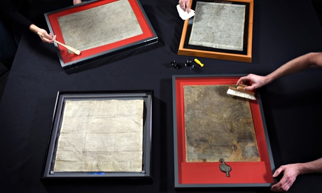 Magna Carta document on display