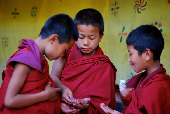 been there: Young monks and chocolate