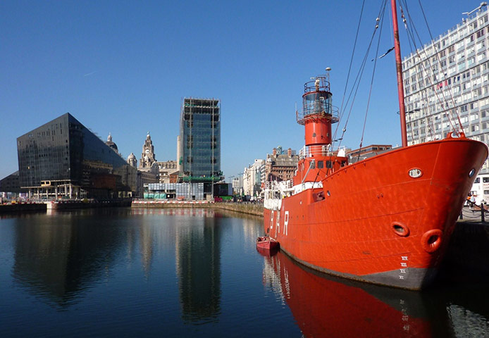 Red: Red Boats, Liverpool waterfront, UK
