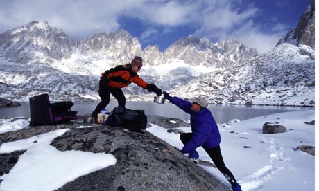 Camping in Dusy Basin, California Sierra