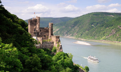 Burg Rheinstein castle overlooking the Rhine.