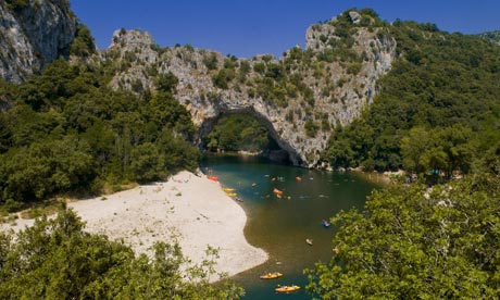 Gorge-ous … kayaking through Vallon-Pont-d’Arc on the Ardèche river.