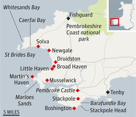 Pembrokeshire map