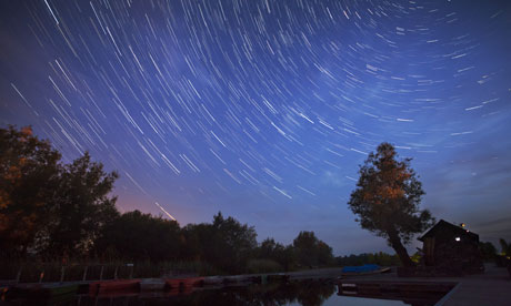 The night sky at Llangorse Lake, in the Brecon Beacons